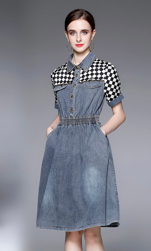 CHECKERS DENIM DRESS