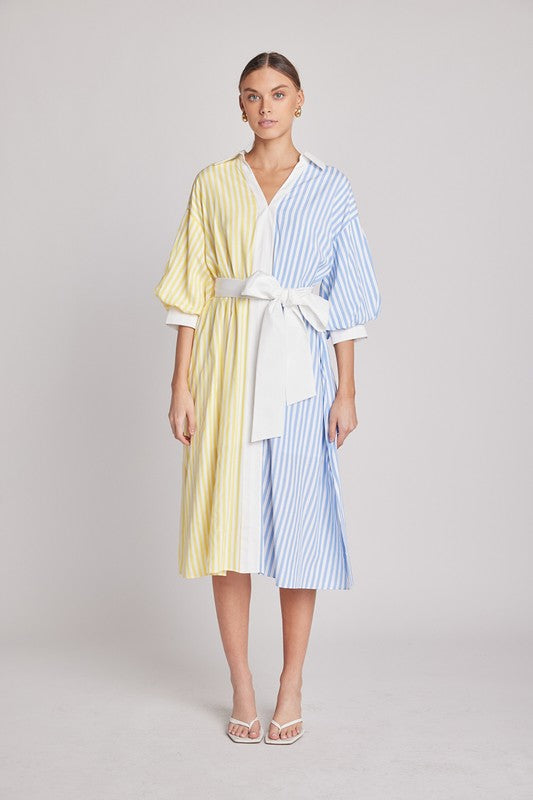 BLOUSON MIDI DRESS