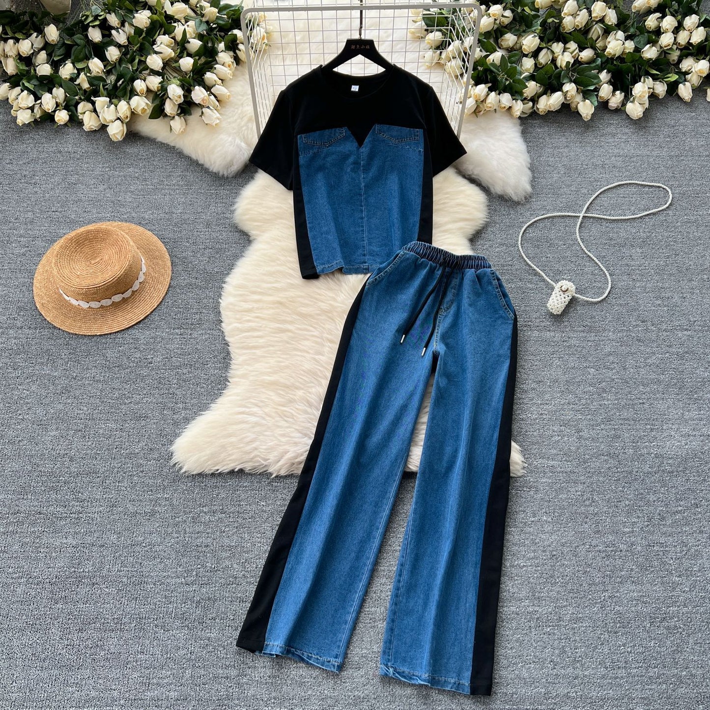 HEART SHAPE DENIM SET