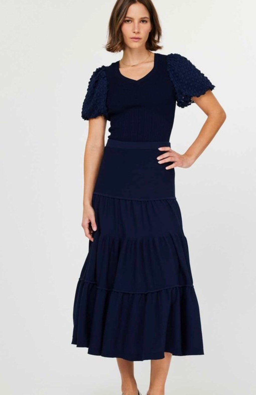 AMAYA NAVY SKIRT SET