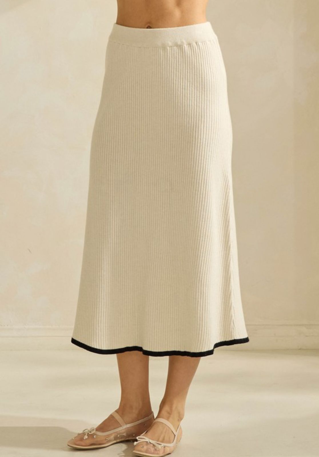CONTRAST SWEATER TOP SET