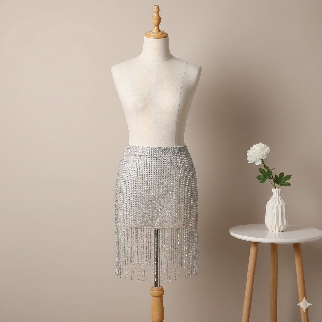 SPARKLY FRINGED BOTTOM
