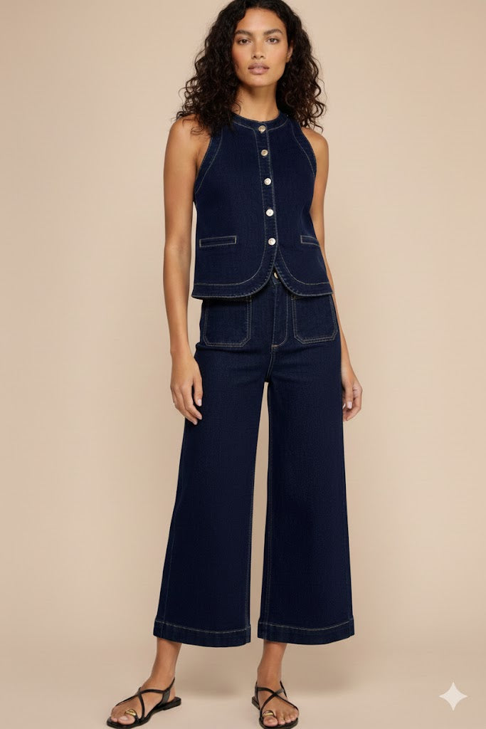 DENIM POWER PANTS SET