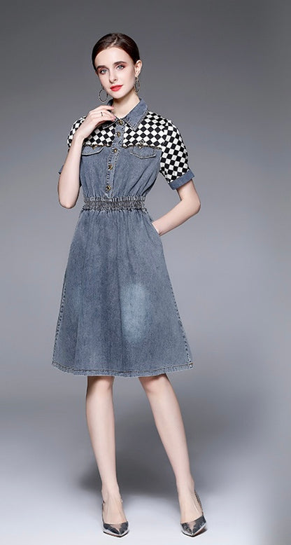 CHECKERS DENIM DRESS