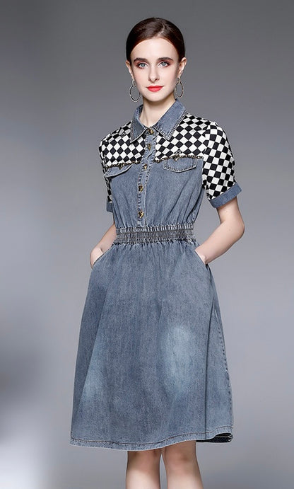 CHECKERS DENIM DRESS