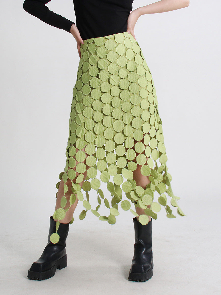 THE CIRCLED MIDI SKIRT