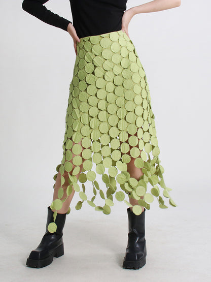 THE CIRCLED MIDI SKIRT