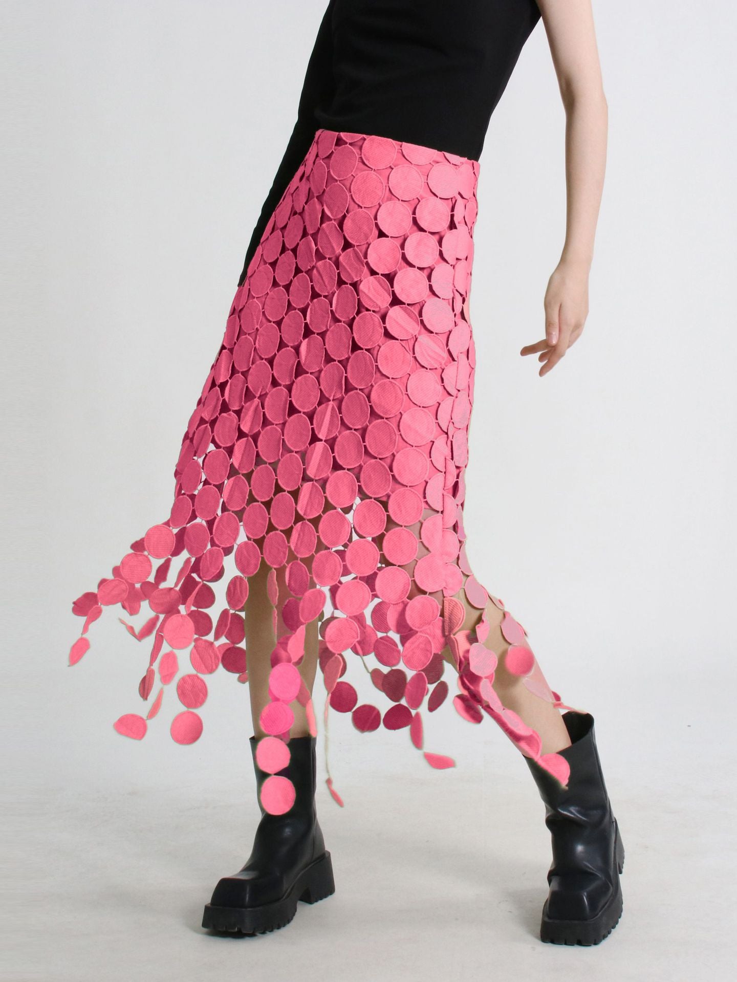 THE CIRCLED MIDI SKIRT