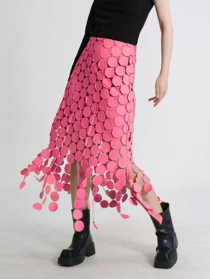 THE CIRCLED MIDI SKIRT
