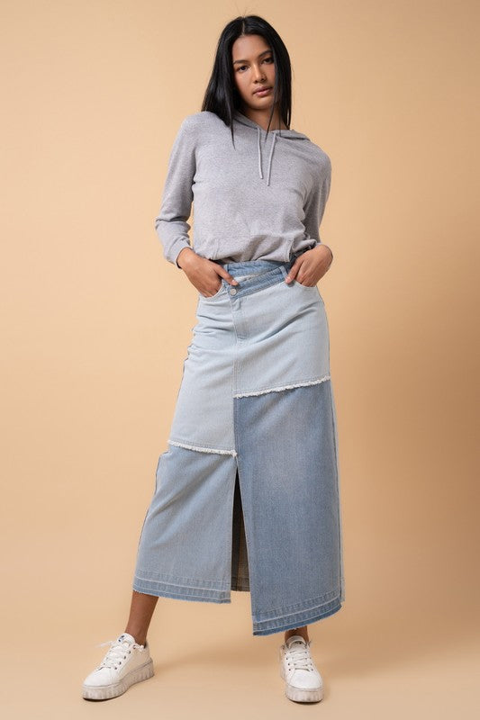 THE PATCHWORK DENIM SKIRT