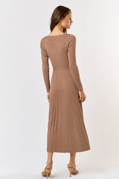 MACAROON RIBBED DRESS