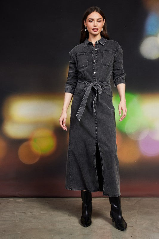 TWILL MIDI DRESS