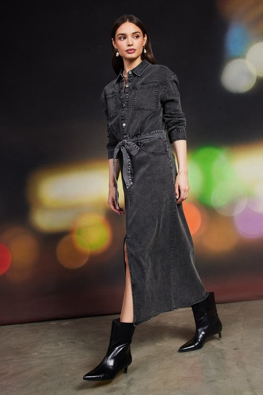 TWILL MIDI DRESS