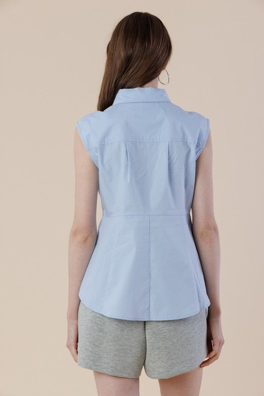 COLLARD PEPLUM SHIRT