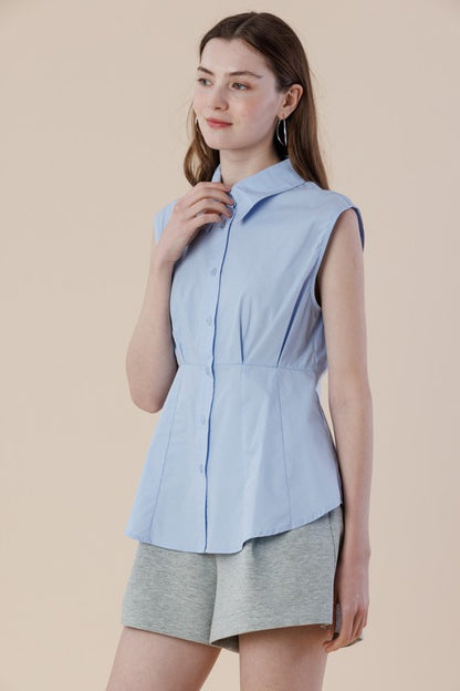 COLLARD PEPLUM SHIRT
