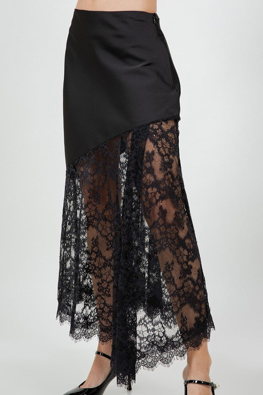 SILKY LACE SKIRT