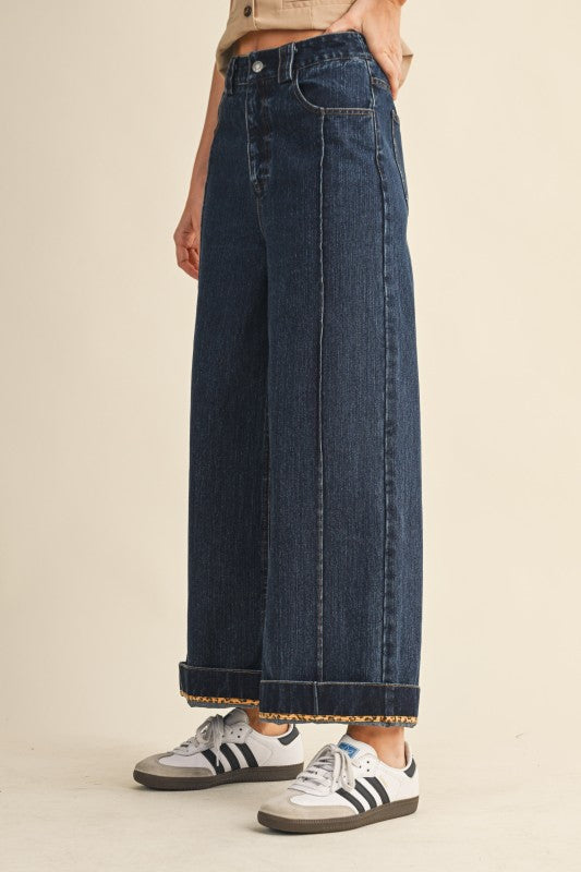ROLL UP DENIM PANTS