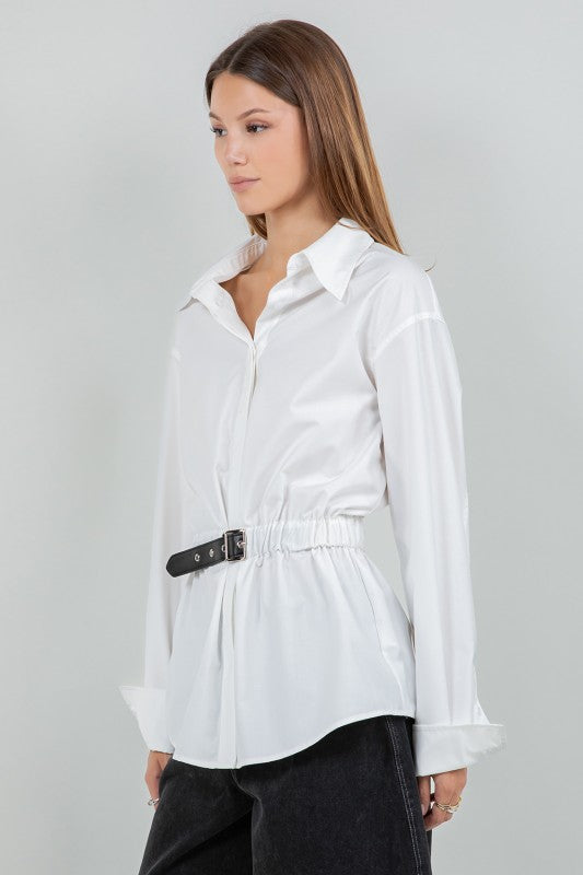 BELTED SHIRT