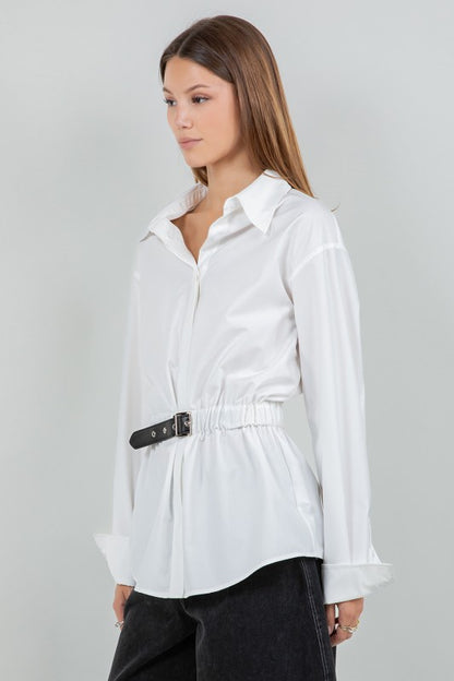 BELTED SHIRT