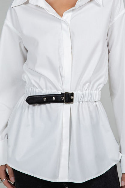 BELTED SHIRT
