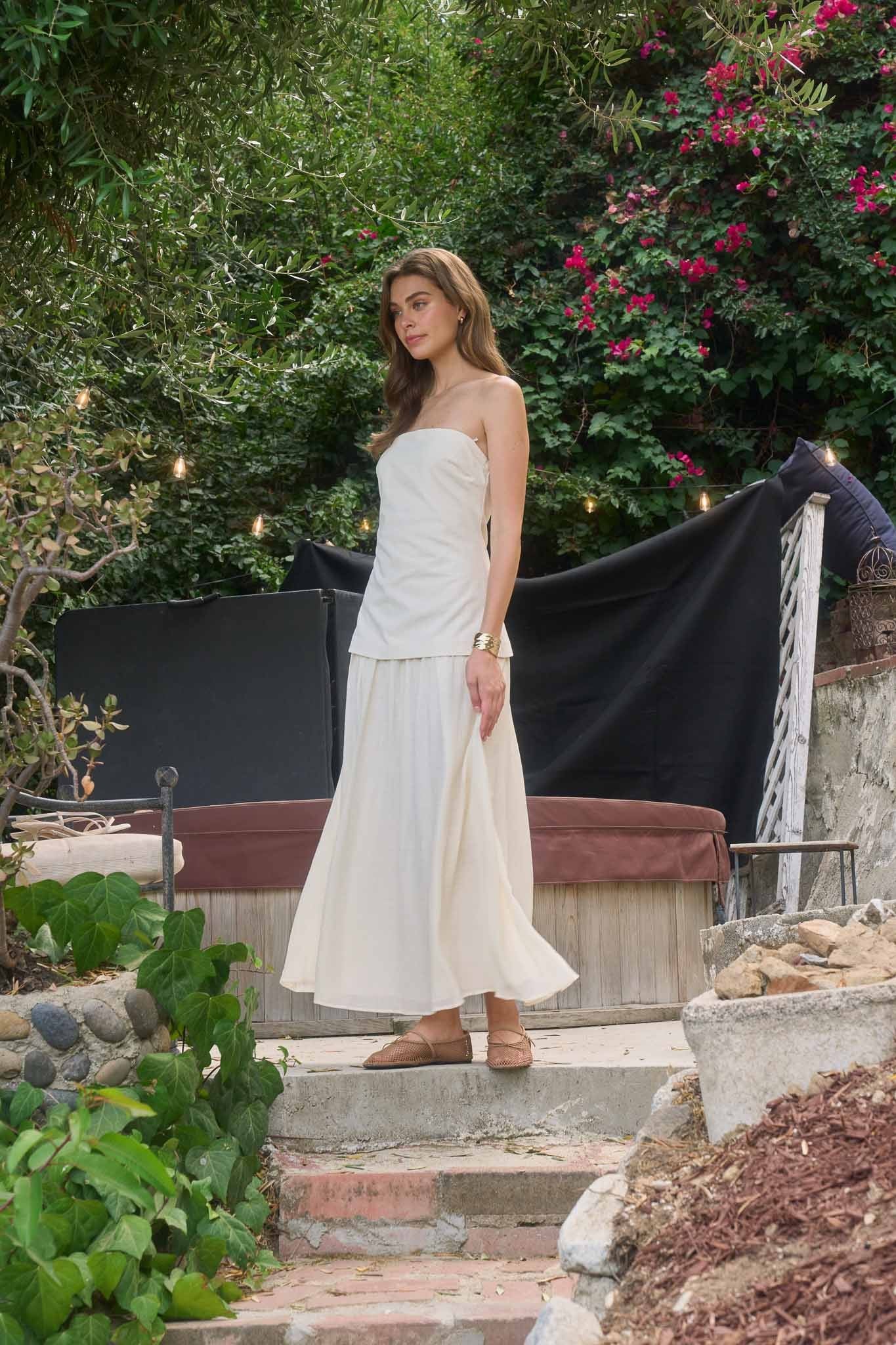 TUBE TOP MIDI DRESS