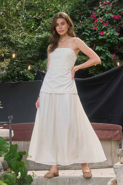 TUBE TOP MIDI DRESS