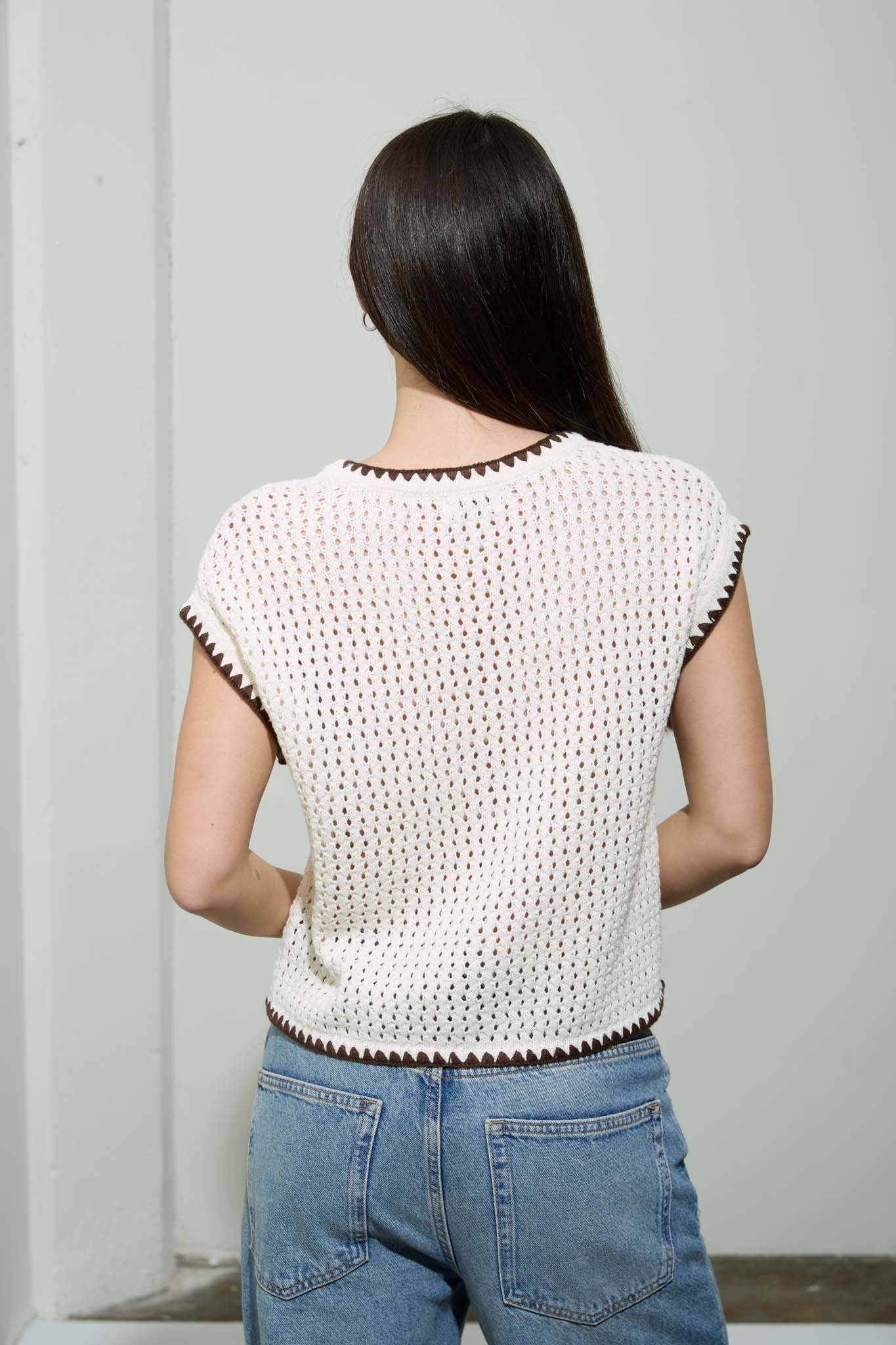 CONTRAST STITCH CARDIGAN