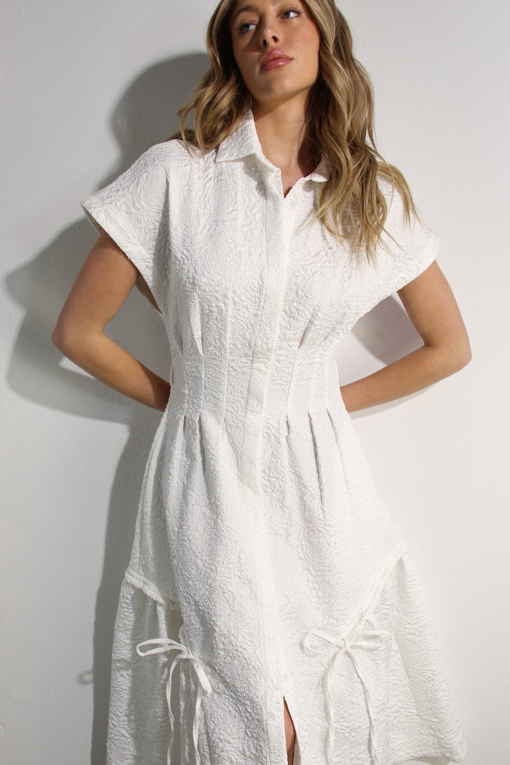 EMBOSSED LONG DRESS
