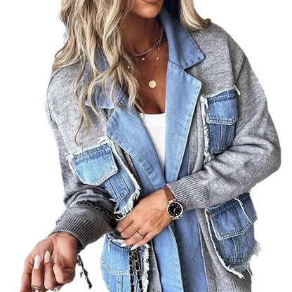 SWEATER DENIM BLAZER