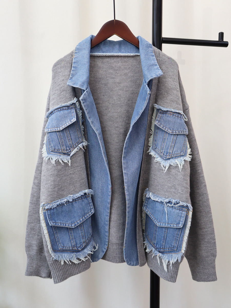 SWEATER DENIM BLAZER