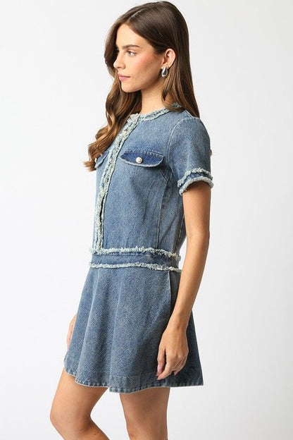 LADY ATTIRE DENIM DRESS