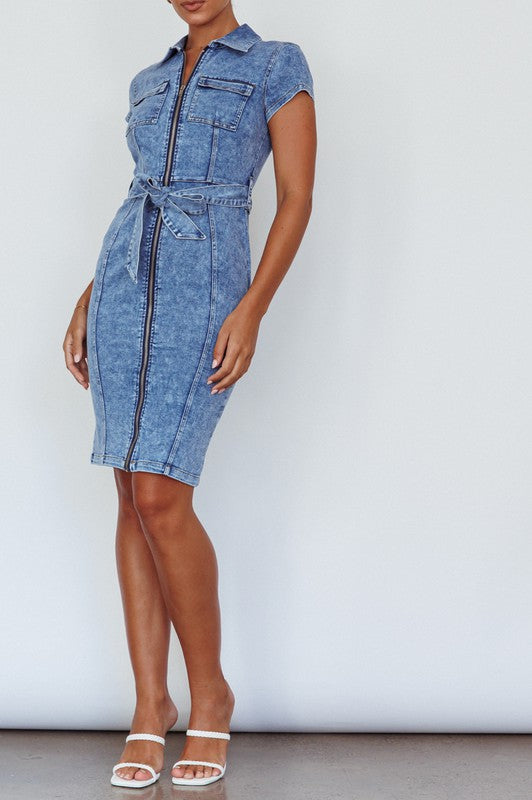 DENIM UTILITY DRESS