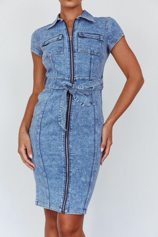 DENIM UTILITY DRESS