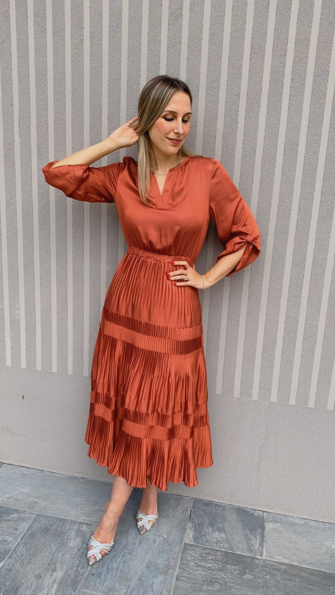 GARDENS PLATED DRESS