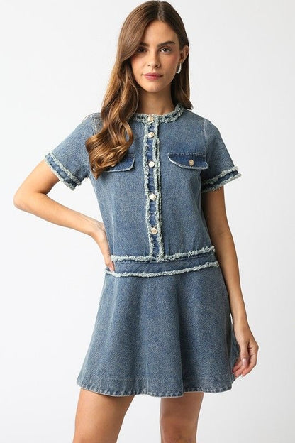 LADY ATTIRE DENIM DRESS