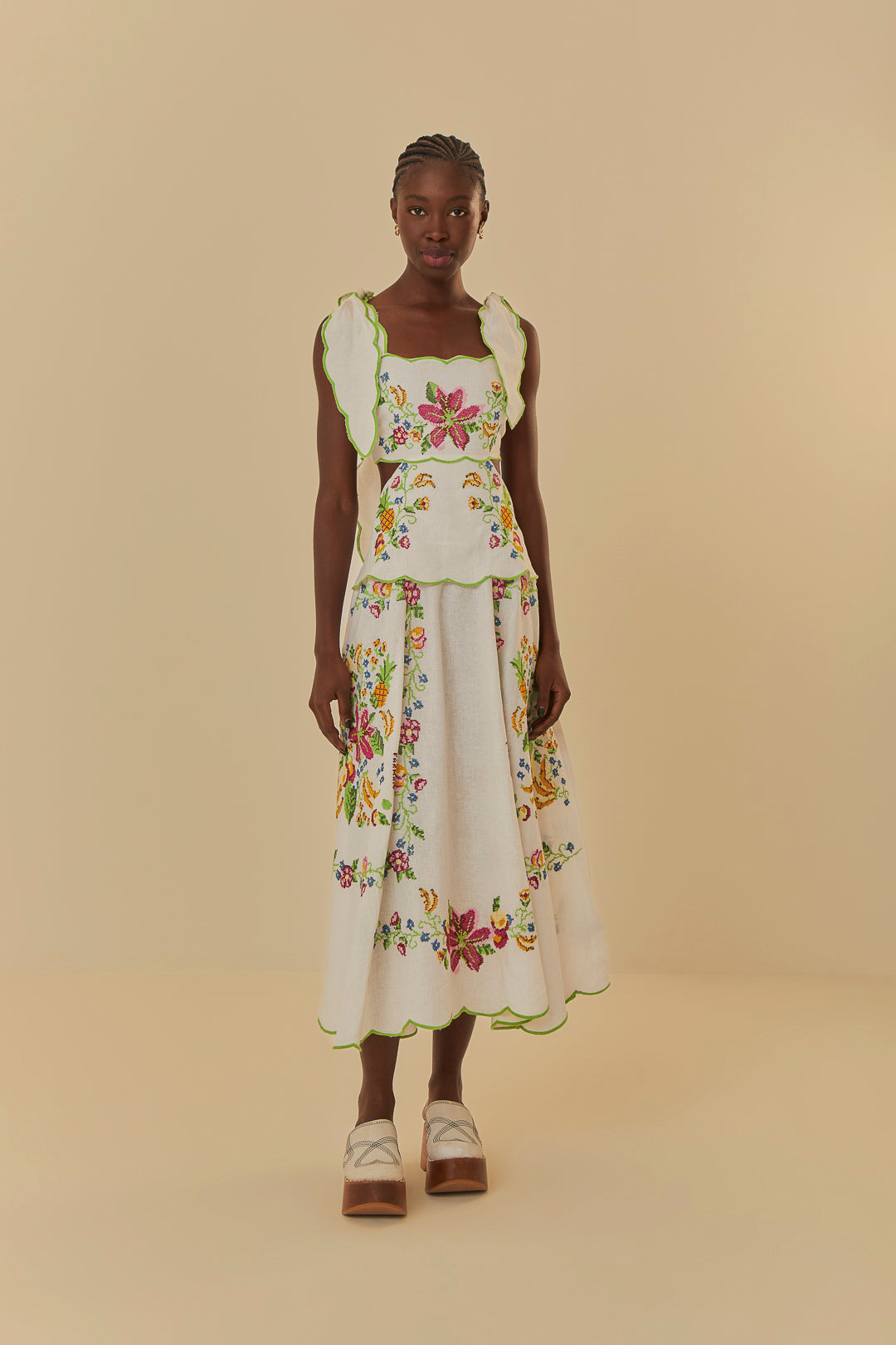 BROCADO FLOWER DRESS