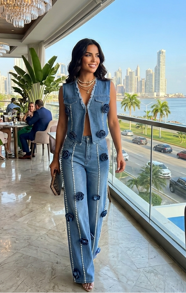 FLOWER JEAN SET