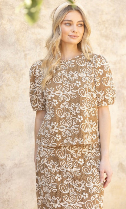 CAMELLIA EMBROIDERY SKIRT SET