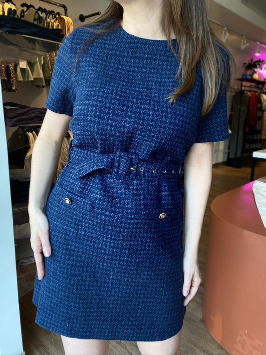 BELTED MINI DRESS