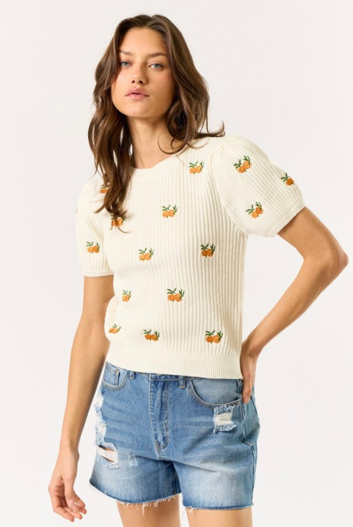 TANGERINE RIBBED TOP