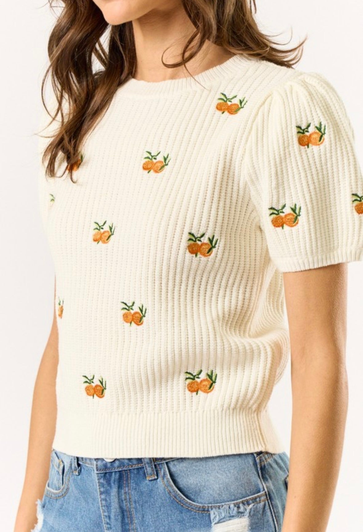 TANGERINE RIBBED TOP