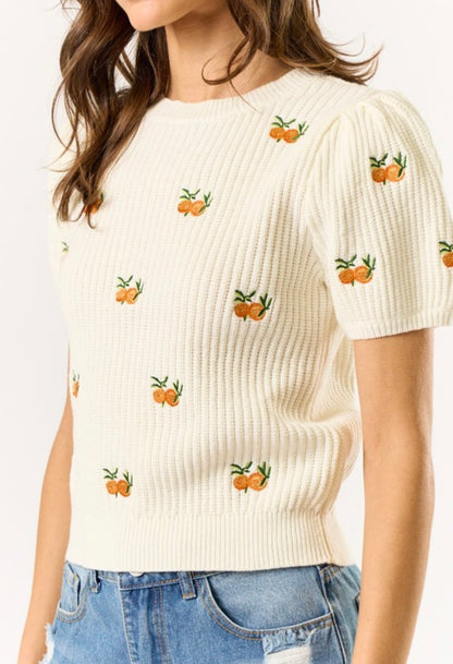 TANGERINE RIBBED TOP