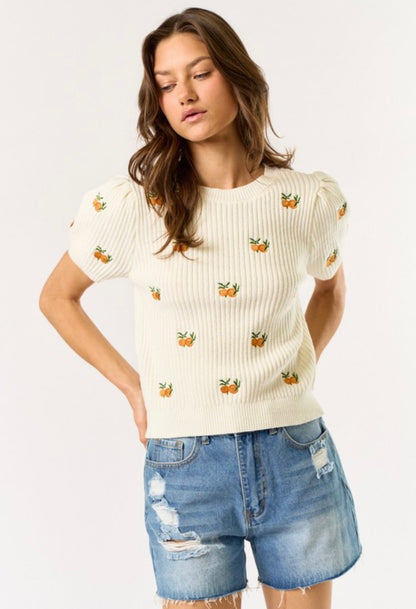 TANGERINE RIBBED TOP