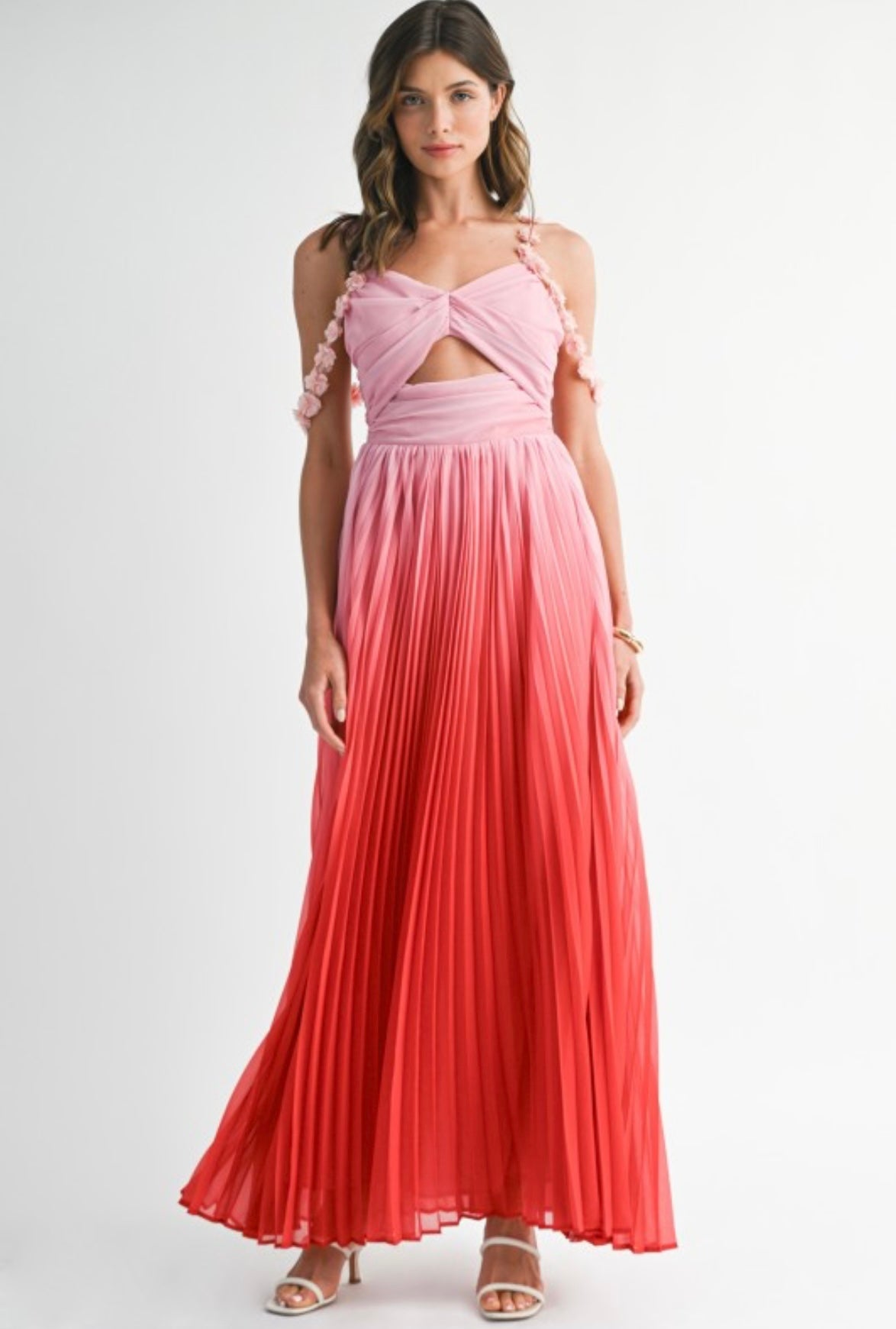 OMBRE DRAPED DRESS