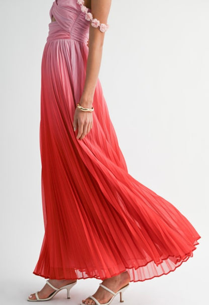 OMBRE DRAPED DRESS