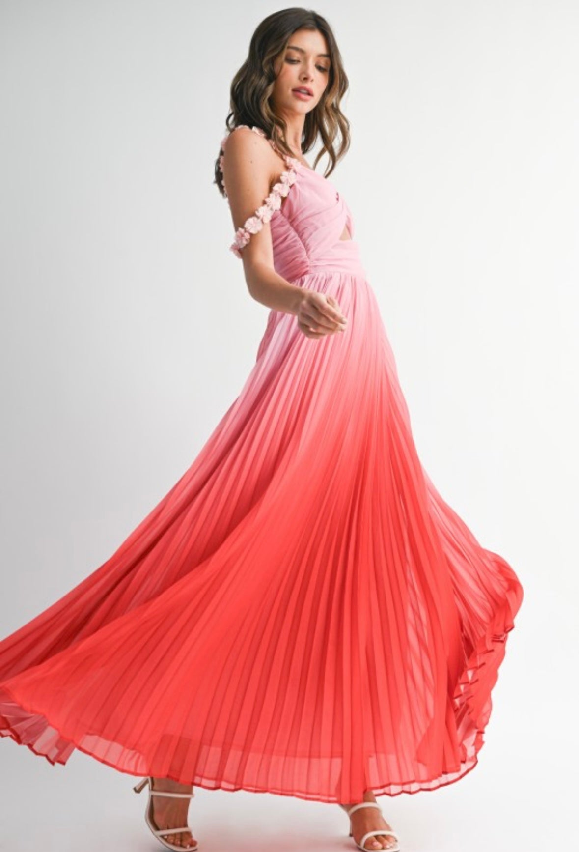 OMBRE DRAPED DRESS