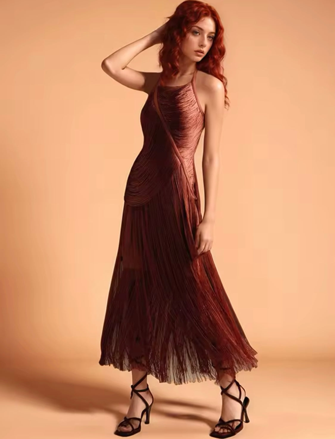 LABAMBA FRINGES DRESS
