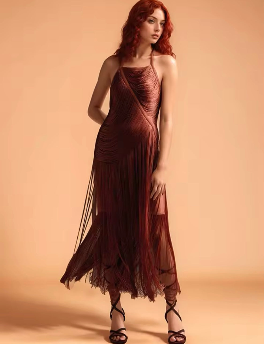 LABAMBA FRINGES DRESS