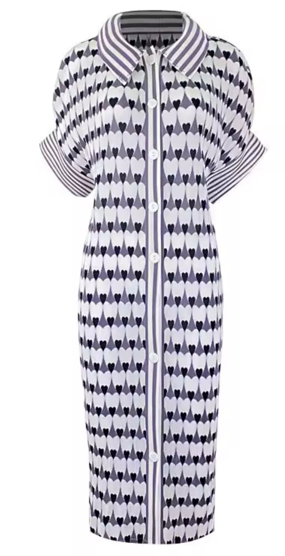 RIBBED HEART DRESS