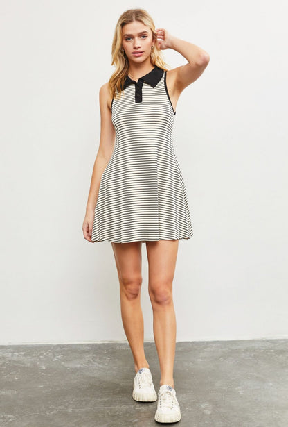 COLLAR FLARE DRESS